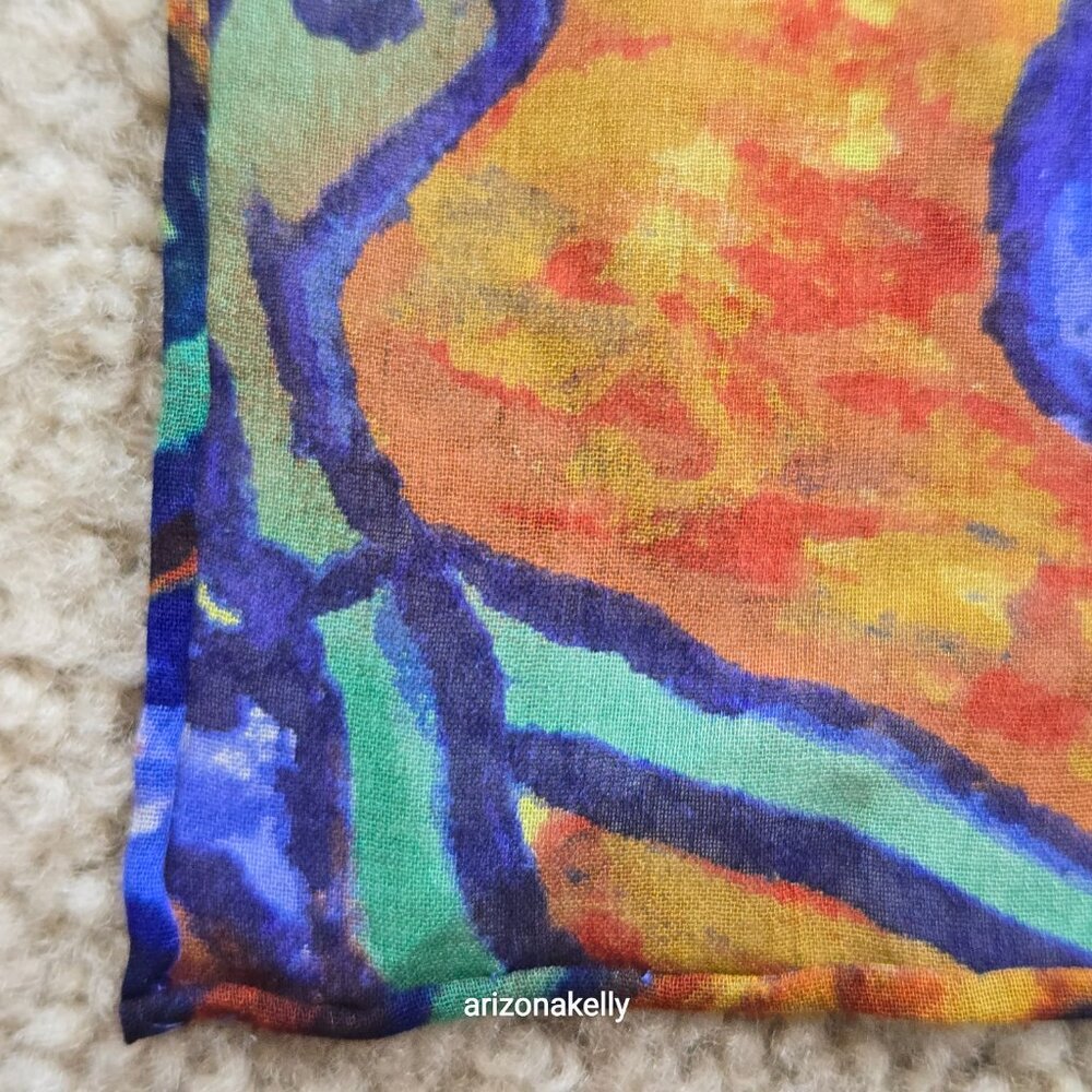Van Gogh Silk Oblong Scarf Hand-Rolled Edges - Picture 6 of 10